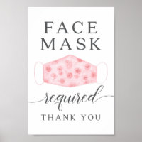 Tragen Sie bitte eine Maske mit rosa Maske