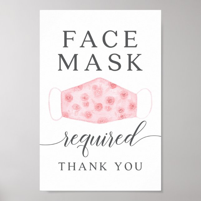 Tragen Sie bitte eine Maske mit rosa Maske Poster (Vorne)