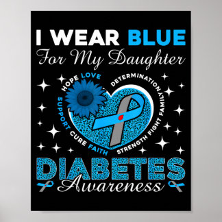 Tragen Sie Blau für das Bewusstsein für Diabetes b Poster