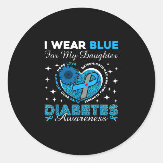 Tragen Sie Blau für das Bewusstsein für Diabetes b Runder Aufkleber