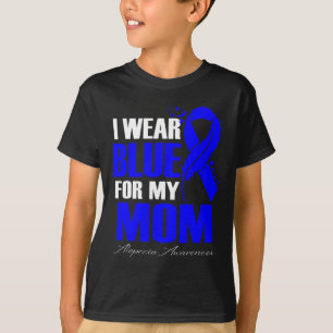 Tragen Sie Blau für meine Mama Alopezie Feder T-Shirt