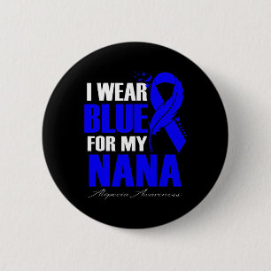 Tragen Sie Blau für meine Nana Alopezie Feather Button