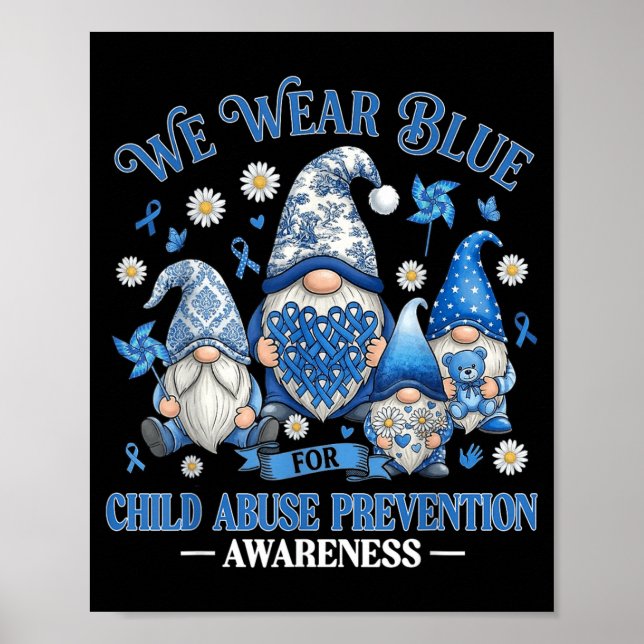 Tragen Sie Blaues Band Kinderpräventionsbewusstsei Poster (Vorne)