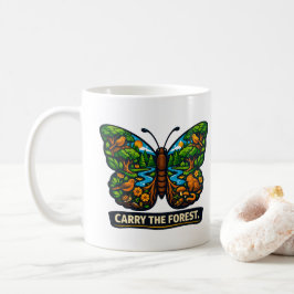 Tragen Sie das Wald-Schmetterlings-Ökosystem Kaffeetasse