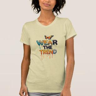 Tragen Sie den Trend: Farbige tropfende Typografie T-Shirt