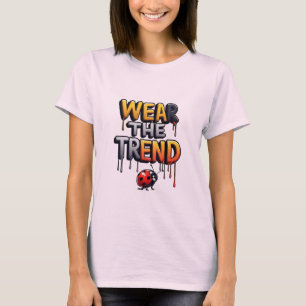 Tragen Sie den Trend: Farbige tropfende Typografie T-Shirt