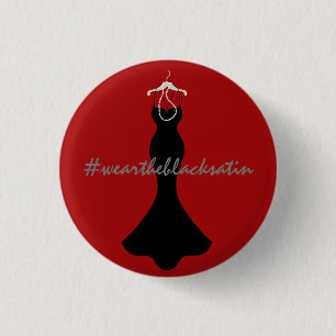 Tragen Sie die schwarze Satin Button