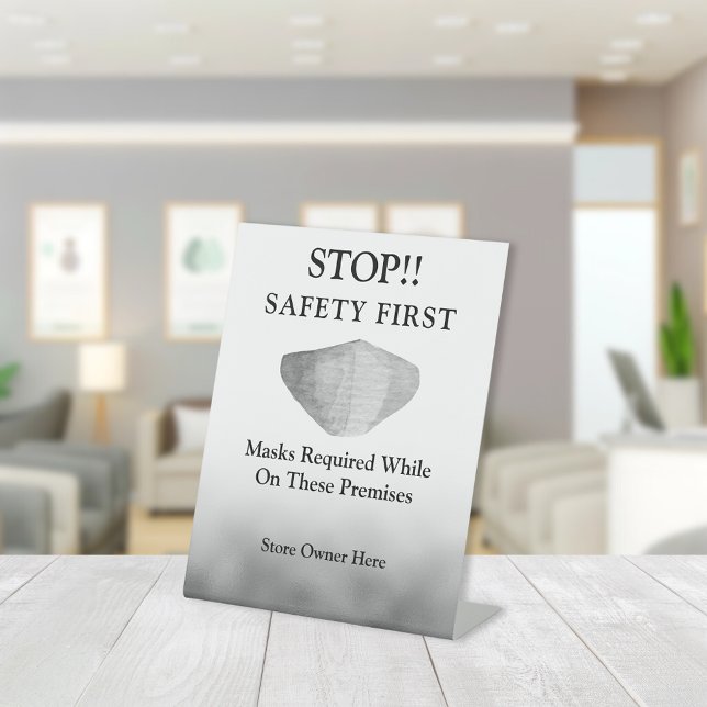 Tragen Sie ein Gesicht Maske Gray Business Sockelschild (Von Creator hochgeladen)