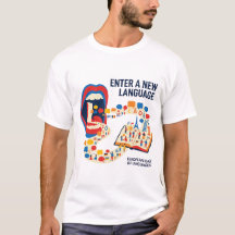 Tragen Sie ein neues Sprach-Europatag-Shirt