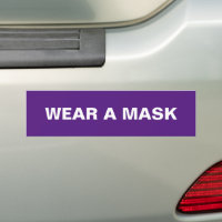Tragen Sie eine Maske, ein lila, minimalistisches