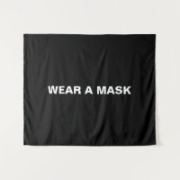 Tragen Sie eine Maske, ein Schwarz-weiß minimalist