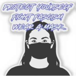 Tragen Sie eine Maske Graffiti Stil Aufkleber