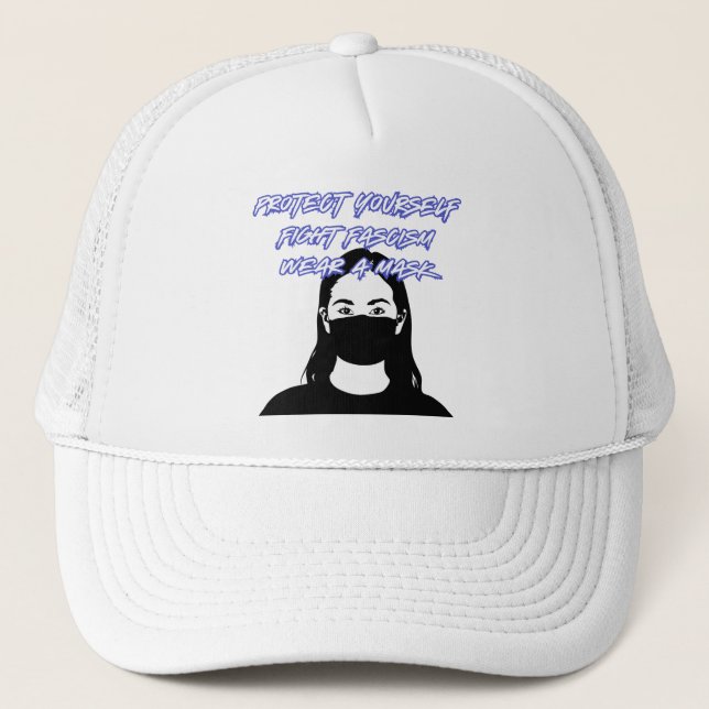 Tragen Sie eine Maske Graffiti Stil Truckerkappe (Vorderseite)