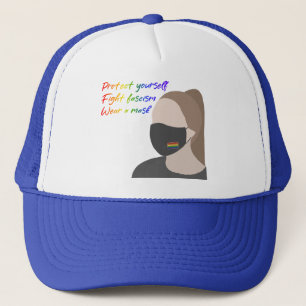 Tragen Sie eine Maske Rainbow Style Truckerkappe