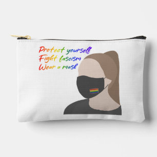 Tragen Sie eine Maske Rainbow Style Zubehörtasche