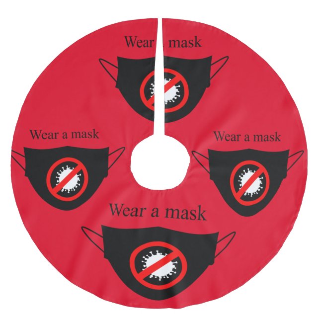 Tragen Sie eine Maske Thunder_Cove Polyester Weihnachtsbaumdecke (Vorderseite)