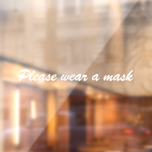 Tragen Sie eine Maske weißen, eleganten, benutzer Fensteraufkleber
