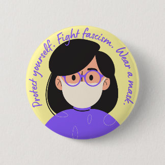 Tragen Sie einen Lila Maskenstil Button