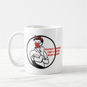 Tragen Sie einen Maske Riveter Style Kaffeetasse