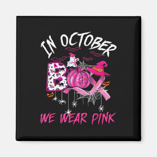 Tragen Sie einen rosa Brustkrebs-Krieger Niedlich  Magnet (Vorne)