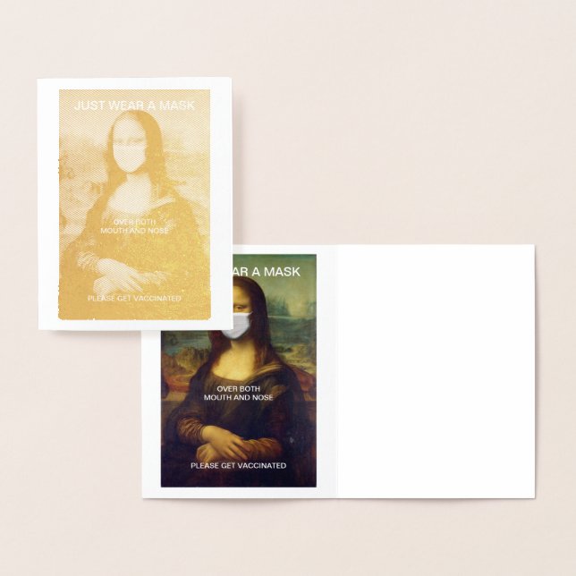 TRAGEN SIE EINFACH EINE MASK MONA LISA Gold Foil C Folienkarte (Anzeige)