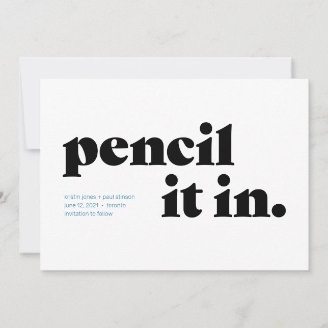 Tragen Sie es mit typografischer Save-the-Date-Pos Save The Date (Vorderseite)
