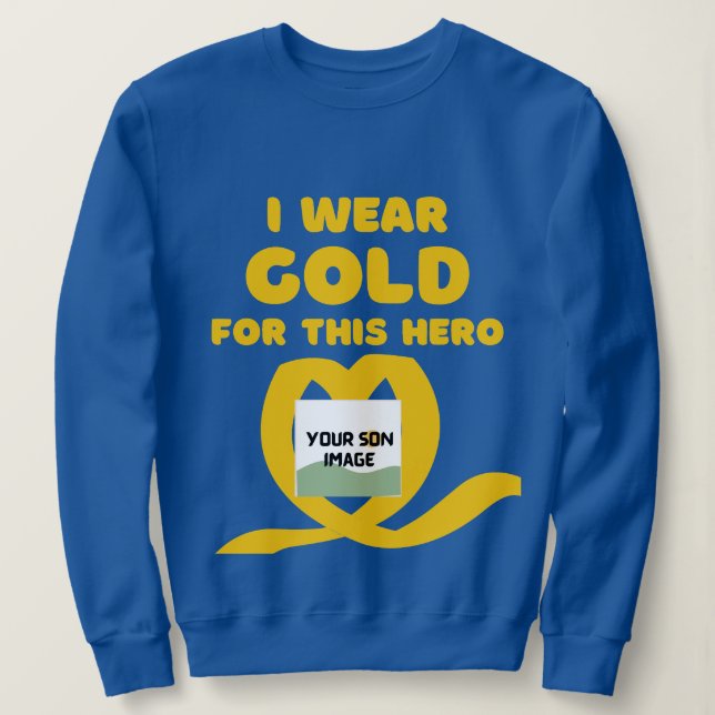 Tragen Sie Gold für mein krebskranzes Foto bei Kin Sweatshirt (Design vorne)