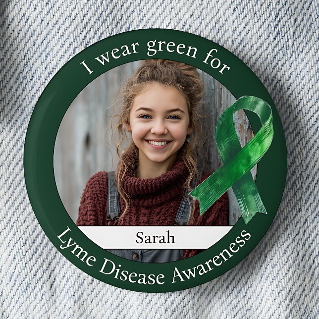 Tragen Sie Grün für das Lyme-Borreliose-Bewusstsei Button (Von Creator hochgeladen)