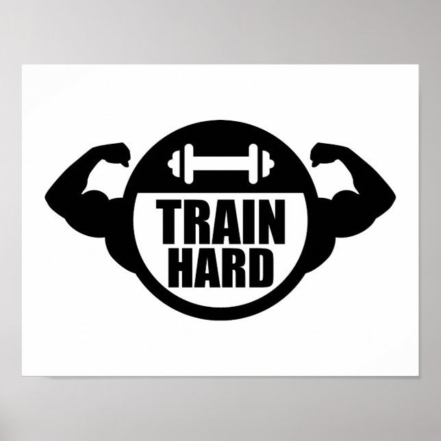 Tragen Sie harte Barbell-Muskeln Poster (Vorne)