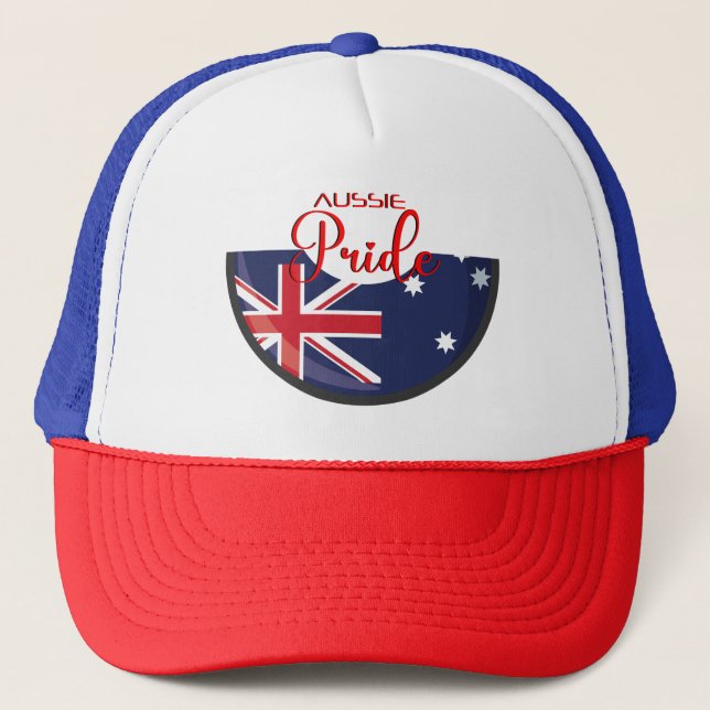 Tragen Sie Ihr Herz unter: Aussie Pride Truckerkappe (Vorderseite)