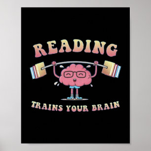Tragen Sie Ihren Brain Reading Books Reader Librar Poster