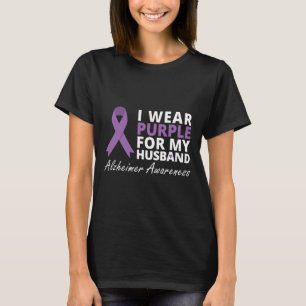 Tragen Sie Lila für die Liebe meiner Husband Ribbo T-Shirt