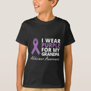 Tragen Sie Lila für meine Opa Ribbon Familie Liebe T-Shirt