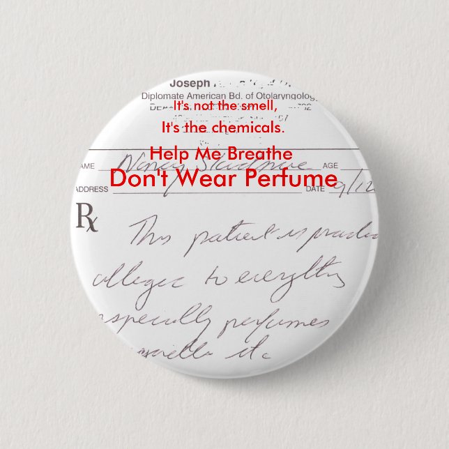 Tragen Sie nicht Parfüm Button (Vorderseite)