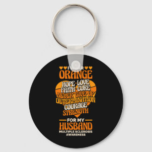 Tragen Sie Orange für meine Husband Multiple Skler Schlüsselanhänger