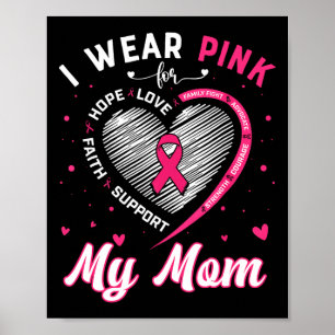 Tragen Sie Pink für meine Mama Brustkrebs Bewussts Poster