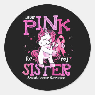 Tragen Sie Pink für meine Schwester Shirt Brustkre Runder Aufkleber