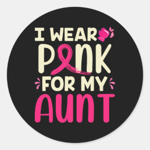 Tragen Sie Pink für meine Tante, meine Tante, den  Runder Aufkleber