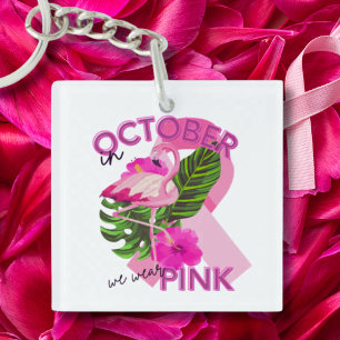 Tragen Sie Pink im Oktober Brustkrebs-Bewusstsein Schlüsselanhänger