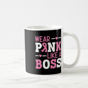 Tragen Sie Pink wie ein rosa, rosa Ribbon Brustkre Kaffeetasse