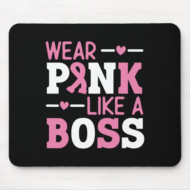 Tragen Sie Pink wie ein rosa, rosa Ribbon Brustkre Mousepad (Vorne)