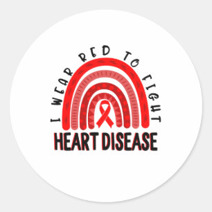 Tragen Sie Red Day Fight Heart Disease Awareness R Runder Aufkleber