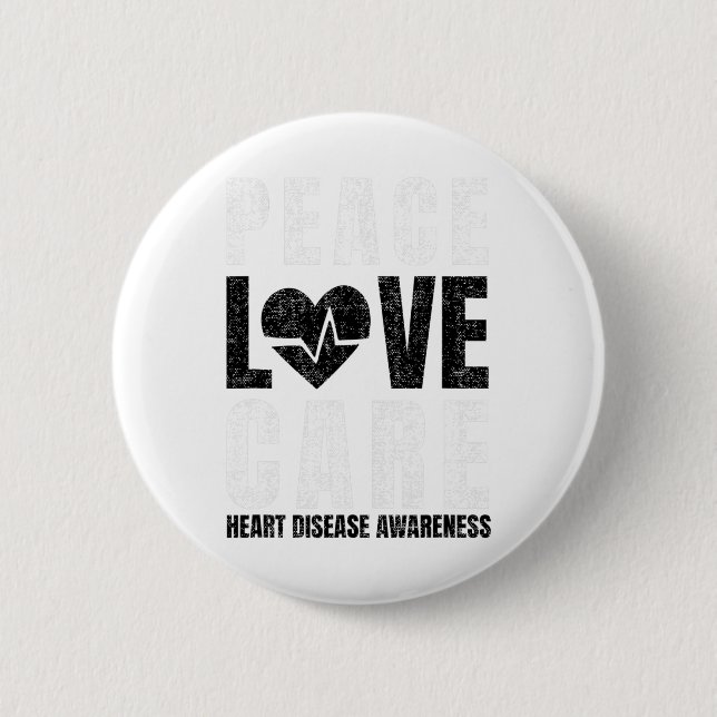 Tragen Sie Red Day Liebe Peace Care Sprichwort Button (Vorderseite)