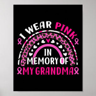 Tragen Sie Rosa im Gedächtnis an meinen Oma-Brustk Poster
