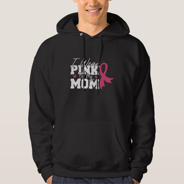 Tragen Sie rosa Mama Mutter Familie Matching Brust Hoodie (Vorderseite)