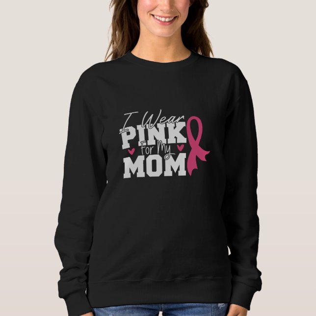 Tragen Sie rosa Mama Mutter Familie Matching Brust Sweatshirt (Vorderseite)