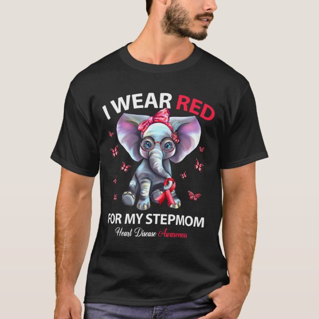 Tragen Sie Rot für meine Stepmutter Herzkrankheit  T-Shirt (Vorderseite)