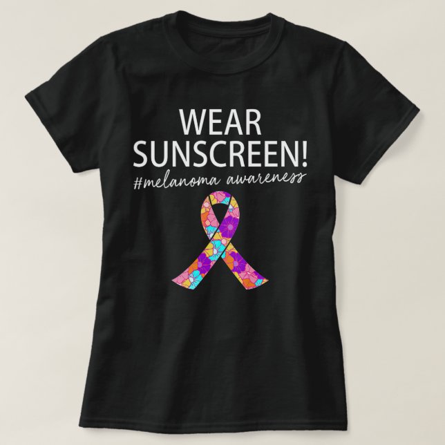 Tragen Sie Sonnenschutzcreme Funny Melanoma Hautkr T-Shirt (Design vorne)
