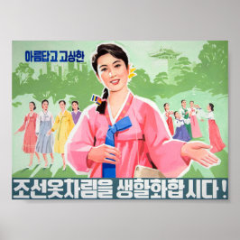 Tragen Sie traditionelle koreanische Kleidung, sch Poster