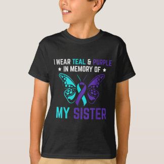 Tragen Sie Türkis Purpur In Gedenken an Schwester- T-Shirt